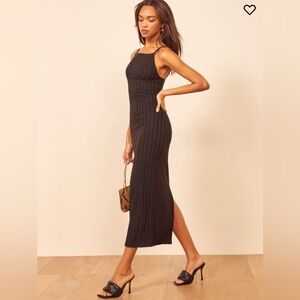 REFORMATION RHINE DRESS NEW IN BLACK XL low back NEW With TAG